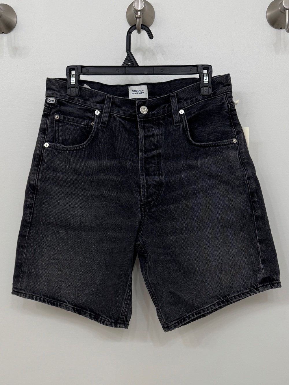 Citizens of Humanity Ayla Jean Shorts Vintage Black size 27 long 9" inseam jorts - Picture 5 of 16